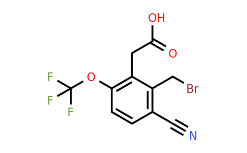 1804849-23-7 | 2-Bromomethyl-3-cyano-6-(trifluoromethoxy)phenylacetic acid