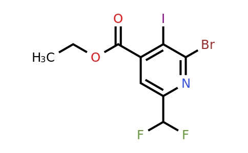 1804891-89-1 | Ethyl 2-bromo-6-(difluoromethyl)-3-iodopyridine-4-carboxylate