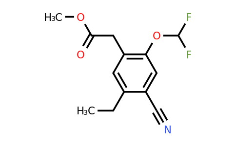 1804894-86-7 | Methyl 4-cyano-2-difluoromethoxy-5-ethylphenylacetate