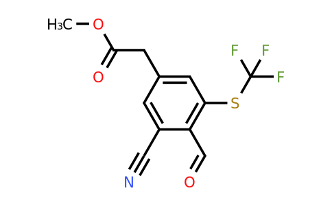1804916-12-8 | Methyl 3-cyano-4-formyl-5-(trifluoromethylthio)phenylacetate