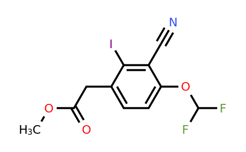 Methyl 3-cyano-4-difluoromethoxy-2-iodophenylacetate