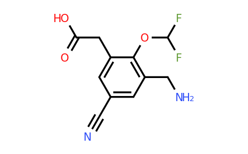 1805100-40-6 | 3-Aminomethyl-5-cyano-2-(difluoromethoxy)phenylacetic acid