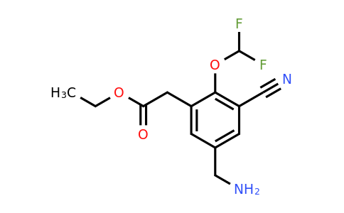 Ethyl 5-aminomethyl-3-cyano-2-(difluoromethoxy)phenylacetate