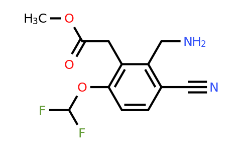 1805141-39-2 | Methyl 2-aminomethyl-3-cyano-6-(difluoromethoxy)phenylacetate