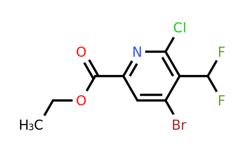 1805233-49-1 | Ethyl 4-bromo-2-chloro-3-(difluoromethyl)pyridine-6-carboxylate