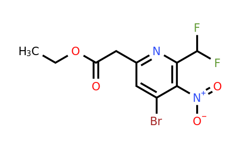 Ethyl 4-bromo-2-(difluoromethyl)-3-nitropyridine-6-acetate