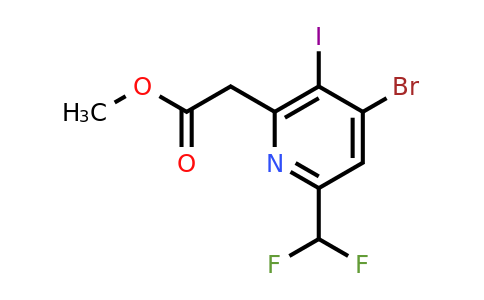 1805351-33-0 | Methyl 4-bromo-6-(difluoromethyl)-3-iodopyridine-2-acetate