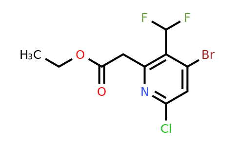1805390-22-0 | Ethyl 4-bromo-6-chloro-3-(difluoromethyl)pyridine-2-acetate