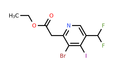 1805419-72-0 | Ethyl 3-bromo-5-(difluoromethyl)-4-iodopyridine-2-acetate