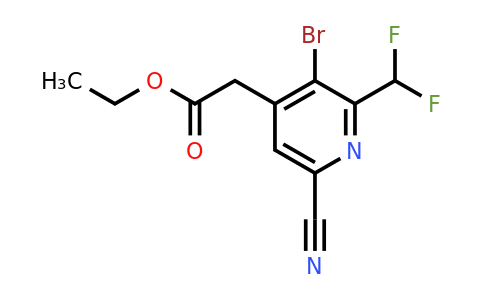 1805425-81-3 | Ethyl 3-bromo-6-cyano-2-(difluoromethyl)pyridine-4-acetate