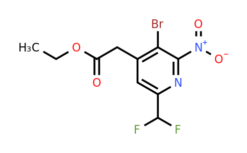 Ethyl 3-bromo-6-(difluoromethyl)-2-nitropyridine-4-acetate