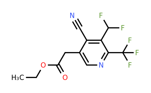 1805482-73-8 | Ethyl 4-cyano-3-(difluoromethyl)-2-(trifluoromethyl)pyridine-5-acetate