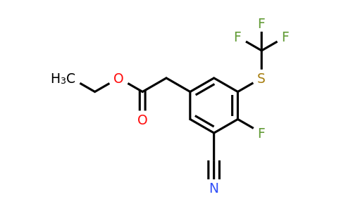 1805492-66-3 | Ethyl 3-cyano-4-fluoro-5-(trifluoromethylthio)phenylacetate