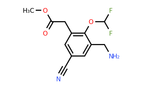 1805561-35-6 | Methyl 3-aminomethyl-5-cyano-2-(difluoromethoxy)phenylacetate