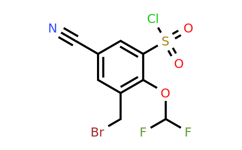1805570-43-7 | 3-Bromomethyl-5-cyano-2-(difluoromethoxy)benzenesulfonylchloride