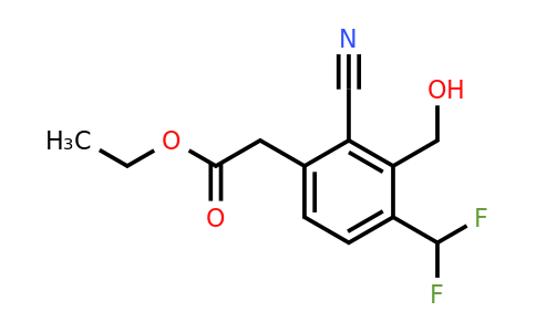1805626-25-8 | Ethyl 2-cyano-4-difluoromethyl-3-(hydroxymethyl)phenylacetate