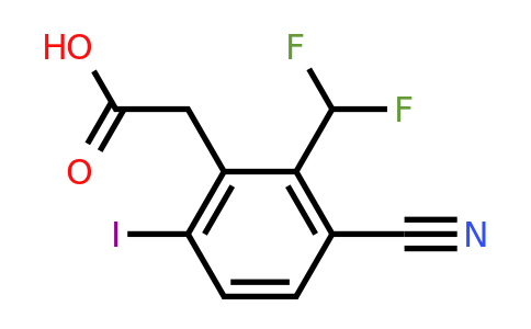 3-Cyano-2-difluoromethyl-6-iodophenylacetic acid