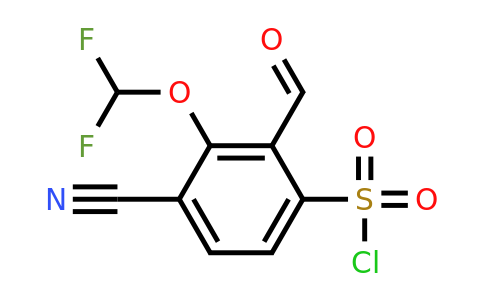 4-Cyano-3-difluoromethoxy-2-formylbenzenesulfonylchloride