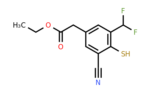 1805644-59-0 | Ethyl 3-cyano-5-difluoromethyl-4-mercaptophenylacetate