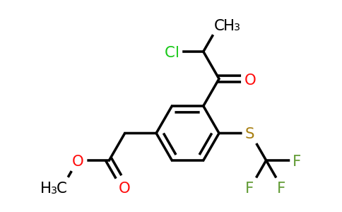 1805679-68-8 | Methyl 3-(2-chloropropanoyl)-4-(trifluoromethylthio)phenylacetate