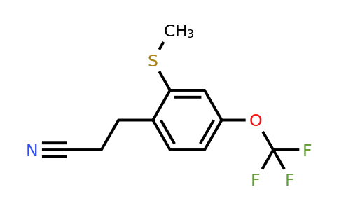 1805696-14-3 | 3-(2-(Methylthio)-4-(trifluoromethoxy)phenyl)propanenitrile