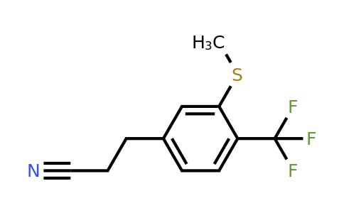 1805696-65-4 | 3-(3-(Methylthio)-4-(trifluoromethyl)phenyl)propanenitrile