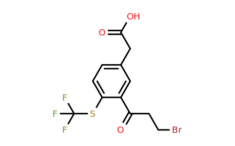 1805700-64-4 | 3-(3-Bromopropanoyl)-4-(trifluoromethylthio)phenylacetic acid
