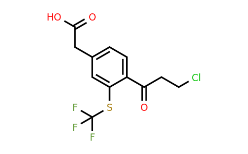 1805700-75-7 | 4-(3-Chloropropanoyl)-3-(trifluoromethylthio)phenylacetic acid
