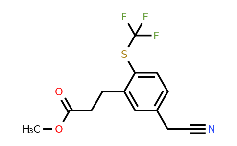 1805702-11-7 | Methyl 3-(5-(cyanomethyl)-2-(trifluoromethylthio)phenyl)propanoate