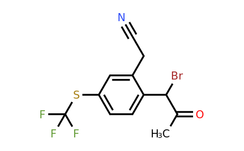 1805702-64-0 | 2-(1-Bromo-2-oxopropyl)-5-(trifluoromethylthio)phenylacetonitrile