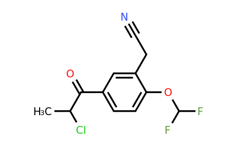 1805706-77-7 | 5-(2-Chloropropanoyl)-2-(difluoromethoxy)phenylacetonitrile