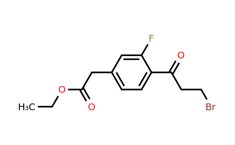 1805709-47-0 | Ethyl 4-(3-bromopropanoyl)-3-fluorophenylacetate