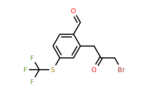 1805713-31-8 | 2-(3-Bromo-2-oxopropyl)-4-(trifluoromethylthio)benzaldehyde