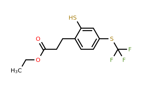 1805715-16-5 | Ethyl 3-(2-mercapto-4-(trifluoromethylthio)phenyl)propanoate
