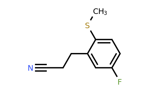 1805721-43-0 | 3-(5-Fluoro-2-(methylthio)phenyl)propanenitrile