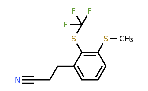1805721-77-0 | 3-(3-(Methylthio)-2-(trifluoromethylthio)phenyl)propanenitrile