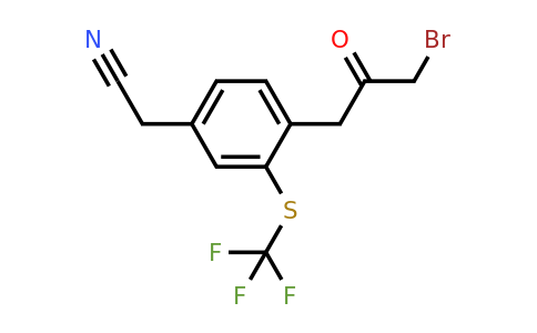 1805728-07-7 | 4-(3-Bromo-2-oxopropyl)-3-(trifluoromethylthio)phenylacetonitrile