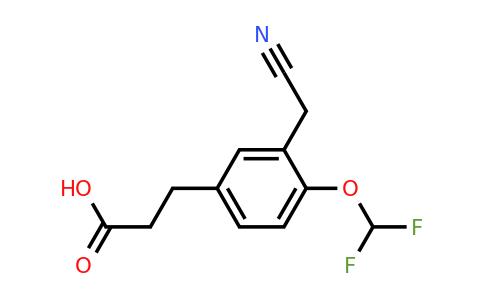 1805735-20-9 | 5-(2-Carboxyethyl)-2-(difluoromethoxy)phenylacetonitrile