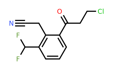 1805740-11-7 | 2-(3-Chloropropanoyl)-6-(difluoromethyl)phenylacetonitrile