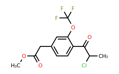 1805759-38-9 | Methyl 4-(2-chloropropanoyl)-3-(trifluoromethoxy)phenylacetate
