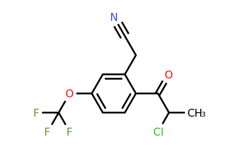 1805762-36-0 | 2-(2-Chloropropanoyl)-5-(trifluoromethoxy)phenylacetonitrile