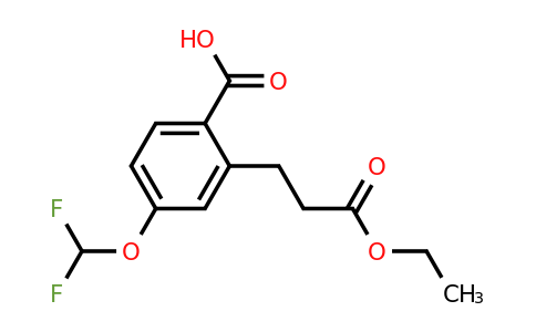 1805763-71-6 | 4-(Difluoromethoxy)-2-(3-ethoxy-3-oxopropyl)benzoic acid