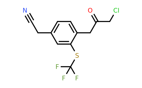 1805767-78-5 | 4-(3-Chloro-2-oxopropyl)-3-(trifluoromethylthio)phenylacetonitrile