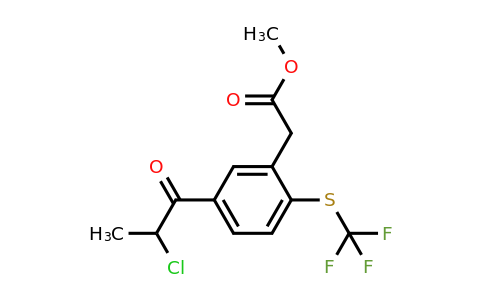 1805824-15-0 | Methyl 5-(2-chloropropanoyl)-2-(trifluoromethylthio)phenylacetate