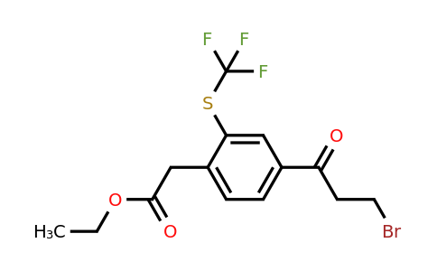 1805834-43-8 | Ethyl 4-(3-bromopropanoyl)-2-(trifluoromethylthio)phenylacetate