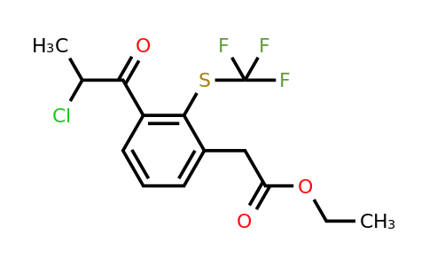 1805834-49-4 | Ethyl 3-(2-chloropropanoyl)-2-(trifluoromethylthio)phenylacetate