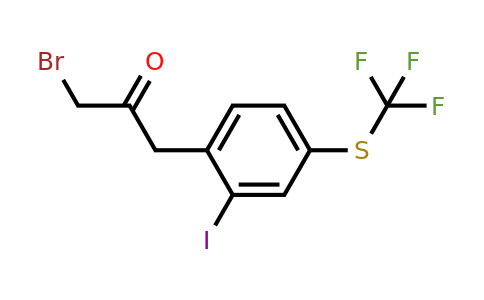 1805840-10-1 | 1-Bromo-3-(2-iodo-4-(trifluoromethylthio)phenyl)propan-2-one
