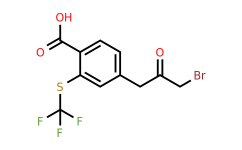 1805855-20-2 | 4-(3-Bromo-2-oxopropyl)-2-(trifluoromethylthio)benzoic acid