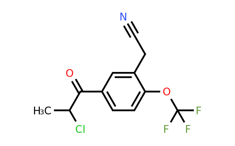 1805855-90-6 | 5-(2-Chloropropanoyl)-2-(trifluoromethoxy)phenylacetonitrile
