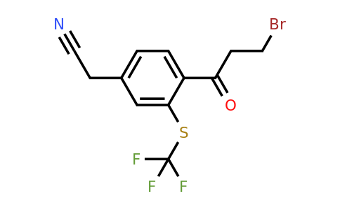 1805857-39-9 | 4-(3-Bromopropanoyl)-3-(trifluoromethylthio)phenylacetonitrile